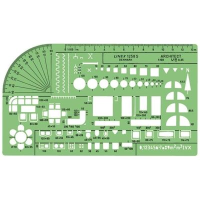 Linex, Règle, Pochoir d'architecture (20 cm, Matières plastiques) Linex, Règle, Pochoir d'architecture (20 cm, Matières plastiques)
