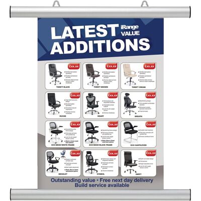 Franken, Présentation : accessoires, Bandeau d'affichage, aluminium, argent, longueur : 855 mm adapté à DIN A0, deux oeillets de Franken, Présentation : accessoires, Bandeau d'affichage, aluminium, argent, longueur : 855 mm adapté à DIN A0, deux oeillets de