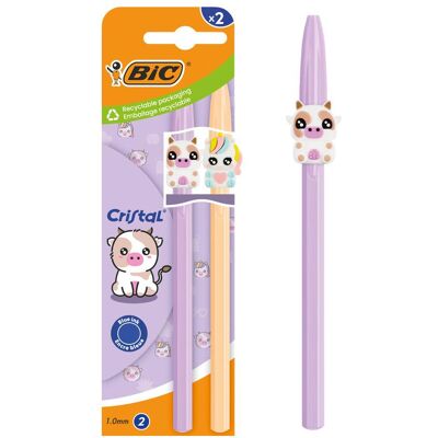 Bic, Stylo, Kugelschreiber Cristal Pastel Figurines, lila & rot Strichstärke: 0,32 mm, sechseckig, Schaft und K (2x) Bic, Stylo, Kugelschreiber Cristal Pastel Figurines, lila & rot Strichstärke: 0,32 mm, sechseckig, Schaft und K (2x)