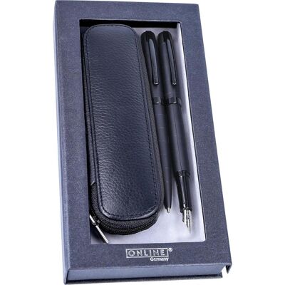 Online, Stylo, Geschenkset Eleganza M 34573 black, Lederetui (2x) Online, Stylo, Geschenkset Eleganza M 34573 black, Lederetui (2x)