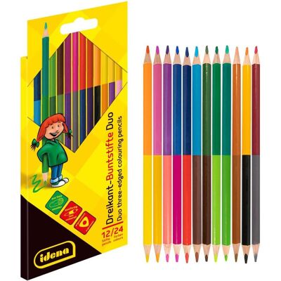 Idena, Écriture + dessin, Dreikant Crayons de couleur DUO 12 pièces (12x) Idena, Écriture + dessin, Dreikant Crayons de couleur DUO 12 pièces (12x)