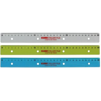 Magni, Règle, Règle PP 30cm assortie avec trous de classement (30 cm, Matières plastiques) Magni, Règle, Règle PP 30cm assortie avec trous de classement (30 cm, Matières plastiques)