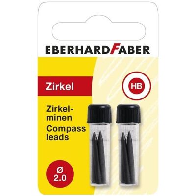 Magni Eberhard Faber 571798 Mine de compas 2 mm x 25 mm, 8 pièces dans 2 boîtes, convient à tous les, Compas, Noir Magni Eberhard Faber 571798 Mine de compas 2 mm x 25 mm, 8 pièces dans 2 boîtes, convient à tous les, Compas, Noir