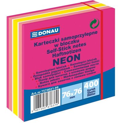 Donau, Notes adhésives, Cube adhésif, 76x76mm, 1x400 feuilles, néon-pastel, mélange de roses (76 x 76 mm) Donau, Notes adhésives, Cube adhésif, 76x76mm, 1x400 feuilles, néon-pastel, mélange de roses (76 x 76 mm)