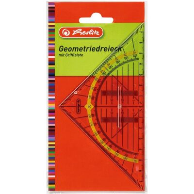 Herlitz, Règle, Triangle de géométrie petit avec poignée plastique (16 cm, Matières plastiques) Herlitz, Règle, Triangle de géométrie petit avec poignée plastique (16 cm, Matières plastiques)