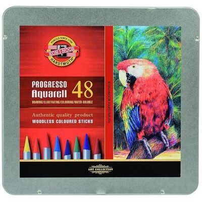 Koh-i-Noor, Écriture + dessin, Progresso Aquarell- Vollminenstifte 48er Set im Metalletui (48x) Koh-i-Noor, Écriture + dessin, Progresso Aquarell- Vollminenstifte 48er Set im Metalletui (48x)