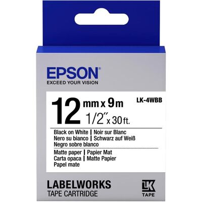 Epson Ruban d'étiquetage, Lc-4wbb9 (1.20 cm, Noir) Epson Ruban d'étiquetage, Lc-4wbb9 (1.20 cm, Noir)