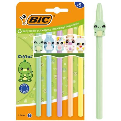 Bic, Stylo, Kristallfigur-Kugelschreiber, 1 mm, blau, 5 Stück (5x) Bic, Stylo, Kristallfigur-Kugelschreiber, 1 mm, blau, 5 Stück (5x)