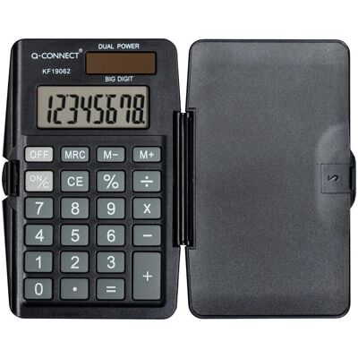 Q-Connect, Calculatrice, Taschenrechner 8-stellig schwarz (Fonctionnement sur piles, Panneau solaire) Q-Connect, Calculatrice, Taschenrechner 8-stellig schwarz (Fonctionnement sur piles, Panneau solaire)