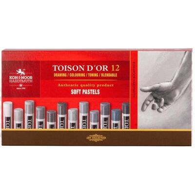 Koh-i-Noor, Écriture + dessin, Crayons pastel Toison D'or 12 pièces gris (12x) Koh-i-Noor, Écriture + dessin, Crayons pastel Toison D'or 12 pièces gris (12x)