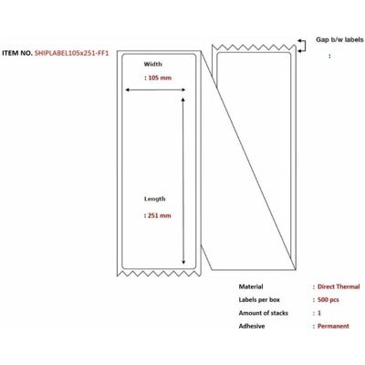 Capture, Rouleau d’étiquettes, Étiquette d'expédition 105 x 251mm (105 mm) Capture, Rouleau d’étiquettes, Étiquette d'expédition 105 x 251mm (105 mm)