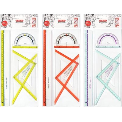 Herlitz, Règle, my.pen géométrie set 4 pièces (30 cm, Matières plastiques) Herlitz, Règle, my.pen géométrie set 4 pièces (30 cm, Matières plastiques)