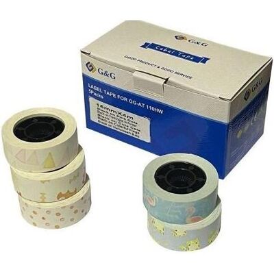 G&G, Rouleau d’étiquettes, Etikettenrolle 5er Set mit verschiedenen Muster 15x15mm (15 mm) G&G, Rouleau d’étiquettes, Etikettenrolle 5er Set mit verschiedenen Muster 15x15mm (15 mm)