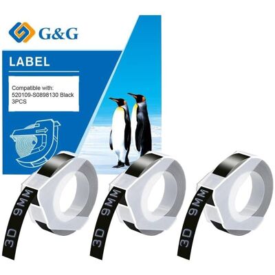 G&G, Ruban d'étiquetage, Ruban à gaufrer (0.90 cm, Noir) G&G, Ruban d'étiquetage, Ruban à gaufrer (0.90 cm, Noir)