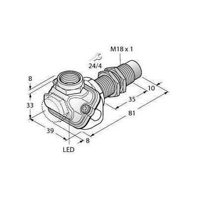 Turck Capteur inductif NI15U-EM18WDTC-AP6X (Capteur), Module électronique Turck Capteur inductif NI15U-EM18WDTC-AP6X (Capteur), Module électronique