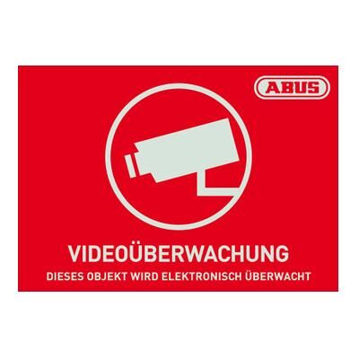 Abus, Protection contre le cambriolage + système d'alarme, Autocollant d'avertissement de vidéosurveillance Abus, Protection contre le cambriolage + système d'alarme, Autocollant d'avertissement de vidéosurveillance
