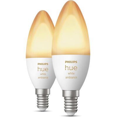 Philips Hue, Ampoule, White Ambiance BT (E14, 470 lm, 2x) Philips Hue, Ampoule, White Ambiance BT (E14, 470 lm, 2x)