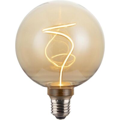 Hama Ampoule, LED-Gloeidraadlamp E27 Sphere G125 Amber Helder Extra Warm White DIMB. (E27, 200 lm, 1x) Hama Ampoule, LED-Gloeidraadlamp E27 Sphere G125 Amber Helder Extra Warm White DIMB. (E27, 200 lm, 1x)