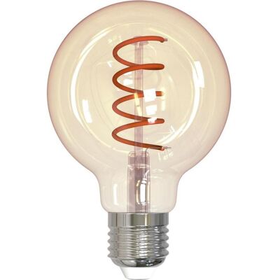 Hama Ampoule, LED-Gloeidraadlamp E27 Sphere G80 Amber Helder Extra Warm White DIMB. (E27, 200 lm, 1x) Hama Ampoule, LED-Gloeidraadlamp E27 Sphere G80 Amber Helder Extra Warm White DIMB. (E27, 200 lm, 1x)