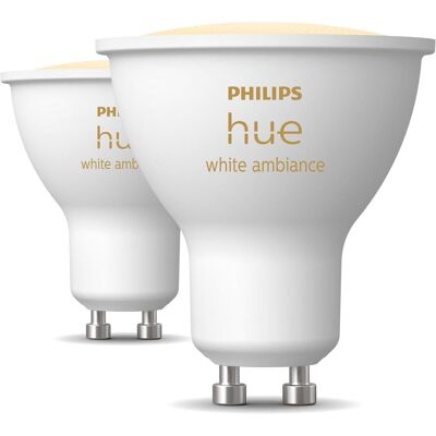 Philips Hue, Ampoule, Ambiance blanche (GU10, 400 lm, 2x) Philips Hue, Ampoule, Ambiance blanche (GU10, 400 lm, 2x)