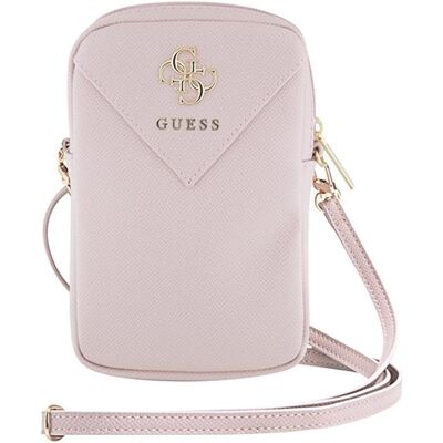 Sac pour téléphone rose Guess avec zip et logo - Accessoire Sac pour téléphone rose Guess avec zip et logo - Accessoire