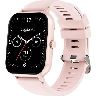 LogiLink 1,83 Zoll Edge Smartwatch, rosa (39 mm), Montre connectée LogiLink 1,83 Zoll Edge Smartwatch, rosa (39 mm), Montre connectée