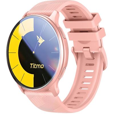 Titmo Smart watches Smartwatch O-200 (GPS, AMOLED, bluetooth call, silicone strap) pink (45 mm), Montre connectée Titmo Smart watches Smartwatch O-200 (GPS, AMOLED, bluetooth call, silicone strap) pink (45 mm), Montre connectée