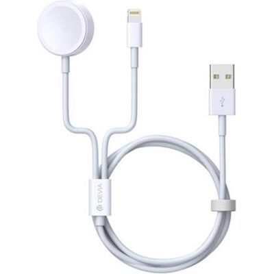 Devia Smart 2in1 Lightning + Apple Watch chargeur sans fil, Montre connectée : accessoires, Blanc Devia Smart 2in1 Lightning + Apple Watch chargeur sans fil, Montre connectée : accessoires, Blanc