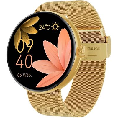 Montre connectée Forever Forevive 5 Or Écran AMOLED 1,3" Appels Bluetooth Montre connectée Forever Forevive 5 Or Écran AMOLED 1,3" Appels Bluetooth