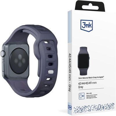 3MK Silicone Watch Strap szary/grey dla Apple Watch 42/44/45/49mm (Acier inoxydable, Silicone), Sangles de montre, Gris 3MK Silicone Watch Strap szary/grey dla Apple Watch 42/44/45/49mm (Acier inoxydable, Silicone), Sangles de montre, Gris