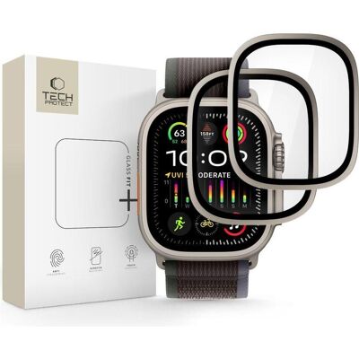 Tech-Protect GEHÄRTETES GLASRING 2-PACK FÜR APPLE WATCH ULTRA 1 / 2 / 3 (49 MM) TITAN, Film de protection pour smartwatch, Noir Tech-Protect GEHÄRTETES GLASRING 2-PACK FÜR APPLE WATCH ULTRA 1 / 2 / 3 (49 MM) TITAN, Film de protection pour smartwatch, Noir