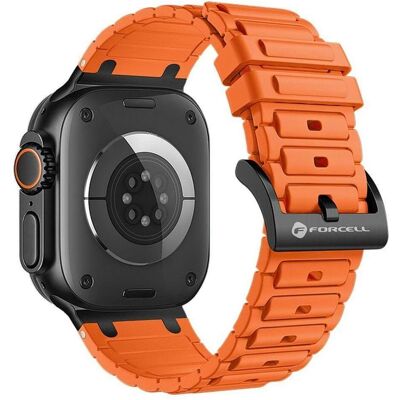 Forcell Strap F-DESIGN FA06 silicone strap for APPLE Watch 38 / 40 / 41 mm orange (Silicone), Sangles de montre, Orange, Noir Forcell Strap F-DESIGN FA06 silicone strap for APPLE Watch 38 / 40 / 41 mm orange (Silicone), Sangles de montre, Orange, Noir