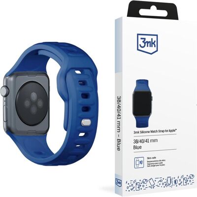 3MK Silicone Watch Strap Niebieski/Blue dla Apple Watch 38/40/41mm (Acier inoxydable, Silicone), Sangles de montre, Bleu 3MK Silicone Watch Strap Niebieski/Blue dla Apple Watch 38/40/41mm (Acier inoxydable, Silicone), Sangles de montre, Bleu