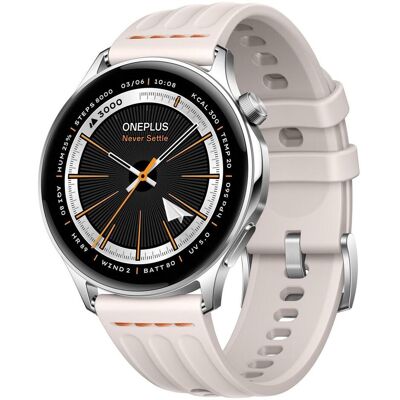 OnePlus Watch Lite Smartwatch, Silver Steel (45 mm, sans carte SIM), Montre connectée OnePlus Watch Lite Smartwatch, Silver Steel (45 mm, sans carte SIM), Montre connectée