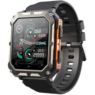 Rubicon Herren-Smartwatch RNCF27 SCHWARZ/ORANGE (43 mm, sans carte SIM), Montre connectée Rubicon Herren-Smartwatch RNCF27 SCHWARZ/ORANGE (43 mm, sans carte SIM), Montre connectée
