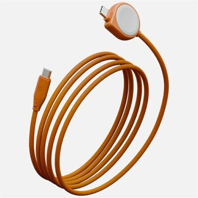 Energea Flow Duo Watch 2-in-1 Cable USB-C to USB-C + Apple Watch Charger 480Mb/s 60W 1.5m orange, Montre connectée : accessoires, Orange Energea Flow Duo Watch 2-in-1 Cable USB-C to USB-C + Apple Watch Charger 480Mb/s 60W 1.5m orange, Montre connectée : accessoires, Orange
