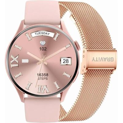 Gravity Smartwatch Rose Gold Strap + Bracelet GT11-5, Sangles de montre, Pink Gravity Smartwatch Rose Gold Strap + Bracelet GT11-5, Sangles de montre, Pink
