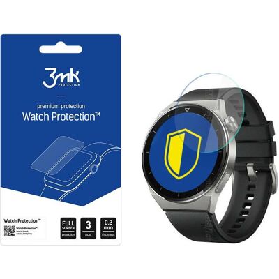 3MK FlexibleGlass Watch Huawei Watch GT 3 Pro 46mm Szklo Hybrydowe, Film de protection pour smartwatch, Transparent 3MK FlexibleGlass Watch Huawei Watch GT 3 Pro 46mm Szklo Hybrydowe, Film de protection pour smartwatch, Transparent