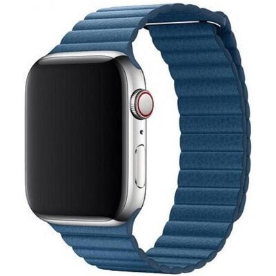 Bracelet magnétique en cuir synthétique Devia - 38/40/41/42mm Bleu - Bracelet pour montre connectée Bracelet magnétique en cuir synthétique Devia - 38/40/41/42mm Bleu - Bracelet pour montre connectée