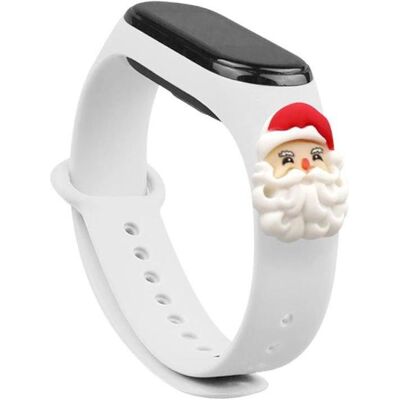 Bracelet de Noël Blanc en Silicone pour Xiaomi Mi Band 3 / 4 Bracelet de Noël Blanc en Silicone pour Xiaomi Mi Band 3 / 4