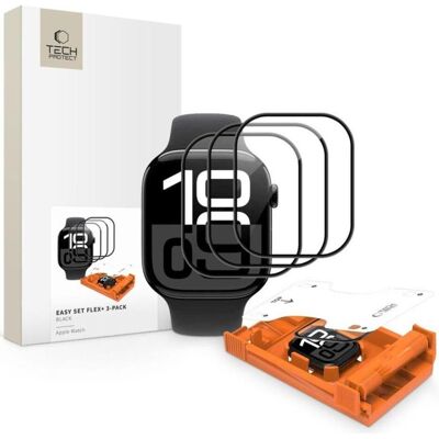 Tech-Protect EASY SET FLEX+ 3-PAK HYBRIDGLAS FÜR APPLE WATCH 4 / 5 / 6 / SE 1 / 2 / 3 (44MM) SCHWARZ, Film de protection pour smartwatch, Noir Tech-Protect EASY SET FLEX+ 3-PAK HYBRIDGLAS FÜR APPLE WATCH 4 / 5 / 6 / SE 1 / 2 / 3 (44MM) SCHWARZ, Film de protection pour smartwatch, Noir
