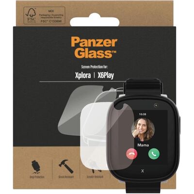 PanzerGlass Verre de protection d'écran pour Xplora X6Play (1re génération), Film de protection pour smartwatch, Transparent PanzerGlass Verre de protection d'écran pour Xplora X6Play (1re génération), Film de protection pour smartwatch, Transparent