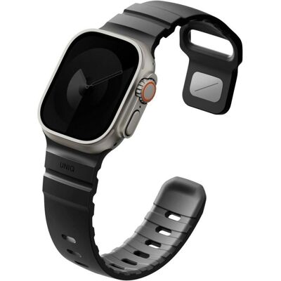 Uniq Bracelet Alton pour Apple Watch 49/46/45/44 mm, en silicone noir (Acier inoxydable, Silicone), Sangles de montre, Noir Uniq Bracelet Alton pour Apple Watch 49/46/45/44 mm, en silicone noir (Acier inoxydable, Silicone), Sangles de montre, Noir