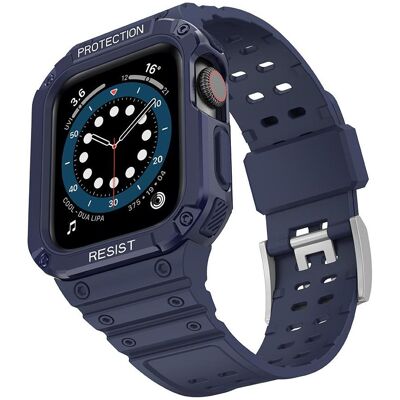 Coque et Bracelet Hurtel pour Apple Watch - Bleu - 41/40/38mm Coque et Bracelet Hurtel pour Apple Watch - Bleu - 41/40/38mm