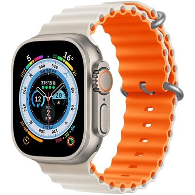 Devia Bracelet Deluxe Sport6 pour Apple Watch 38mm/ 40mm/ 41mm starlight orange (41 mm, Silicone), Sangles de montre, Orange, Gris Devia Bracelet Deluxe Sport6 pour Apple Watch 38mm/ 40mm/ 41mm starlight orange (41 mm, Silicone), Sangles de montre, Orange, Gris