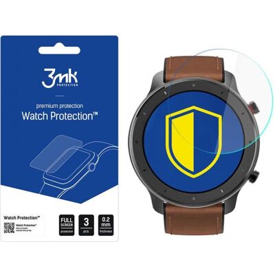 3MK hybrid glass Watch Protection FG for Xiaomi Amazfit GTR 47mm, Film de protection pour smartwatch, Transparent 3MK hybrid glass Watch Protection FG for Xiaomi Amazfit GTR 47mm, Film de protection pour smartwatch, Transparent