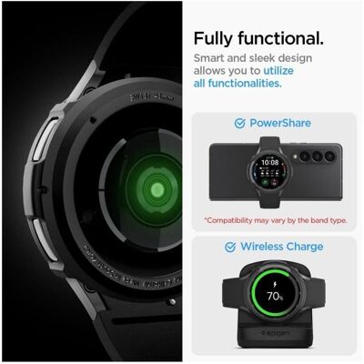 Spigen Liquid Air Samsung Galaxy Watch 6 Classic 43 mm czarny/matte black ACS06395, Film de protection pour smartwatch, Noir Spigen Liquid Air Samsung Galaxy Watch 6 Classic 43 mm czarny/matte black ACS06395, Film de protection pour smartwatch, Noir