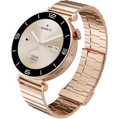 Garett Női Okosóra - Rose Gold Tömör acél (42 mm, sans carte SIM), Montre connectée Garett Női Okosóra - Rose Gold Tömör acél (42 mm, sans carte SIM), Montre connectée