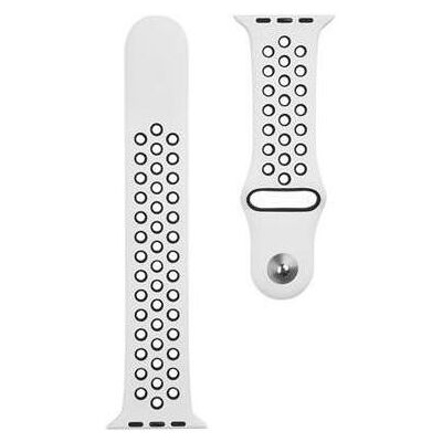 Source Montre 42/44/45mm double bracelet en silicone (Silicone), Sangles de montre, Blanc, Noir Source Montre 42/44/45mm double bracelet en silicone (Silicone), Sangles de montre, Blanc, Noir