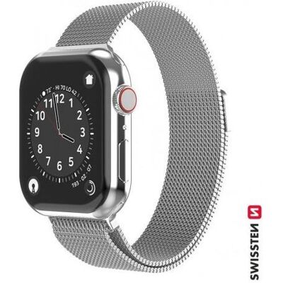 Bracelet Swissten pour Apple Watch - Maillage argent 38-40mm Bracelet Swissten pour Apple Watch - Maillage argent 38-40mm